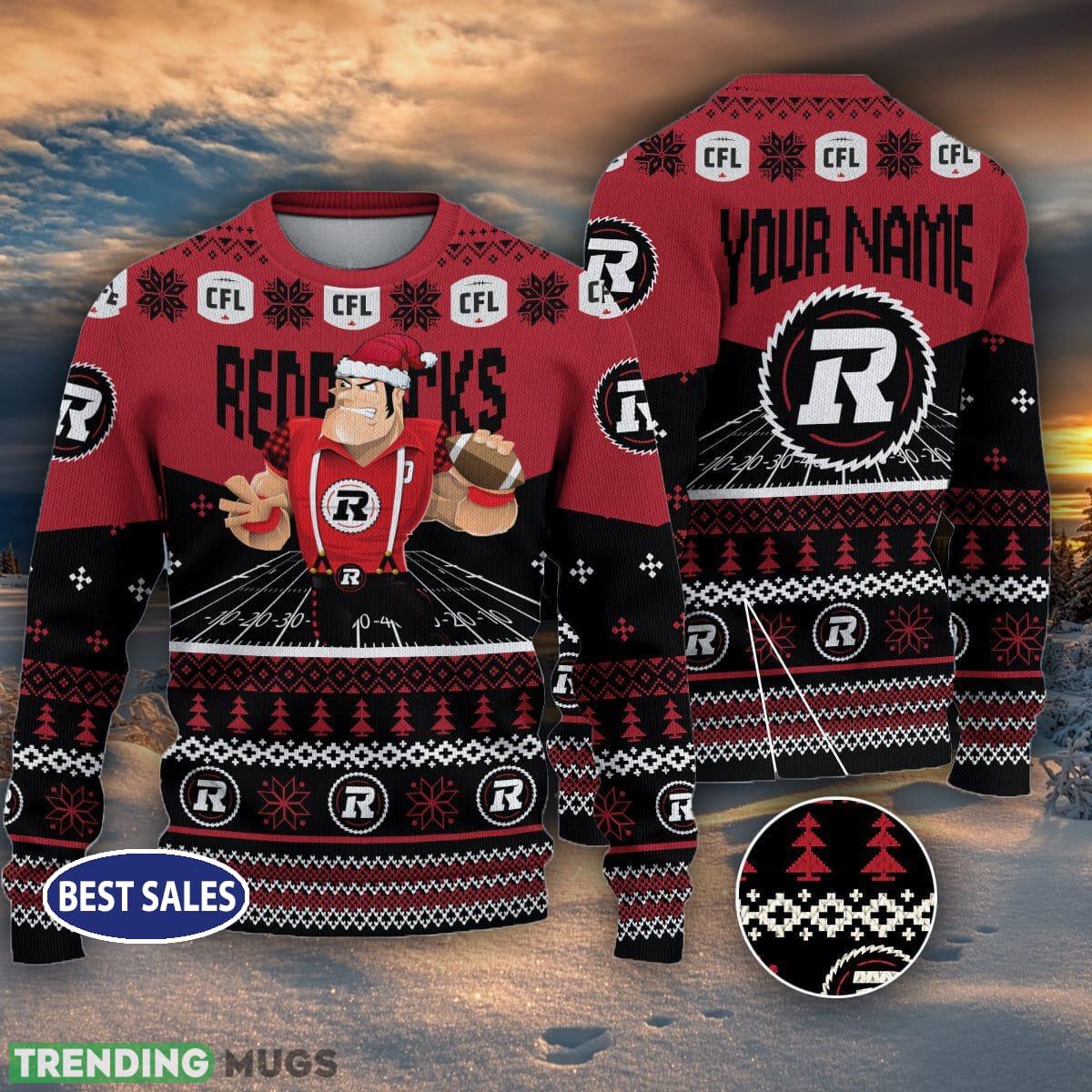 Mascot Ottawa Redblacks Personalized CFL Ugly Christmas Sweater For Fans - Mascot Ottawa Redblacks Personalized CFL Ugly Christmas Sweater For Fans Mascot Ottawa Redblacks Personalized CFL Ugly Christmas Sweater For Fans - Mascot Ottawa Redblacks Personalized CFL Ugly Christmas Sweater For Fans