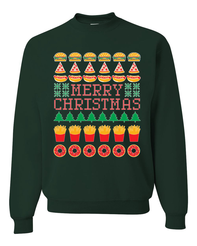 Merry Christmas Funny Junk Food Desert Foods Pizza Burger French Fries Merry Sweater Sweatshirt For Men And Women Gift Ugly Christmas Dark Shirt Merry Christmas Funny Junk Food Desert Foods Pizza Burger French Fries Merry Sweater Sweatshirt For Men And Women Gift Ugly Christmas Dark Shirt