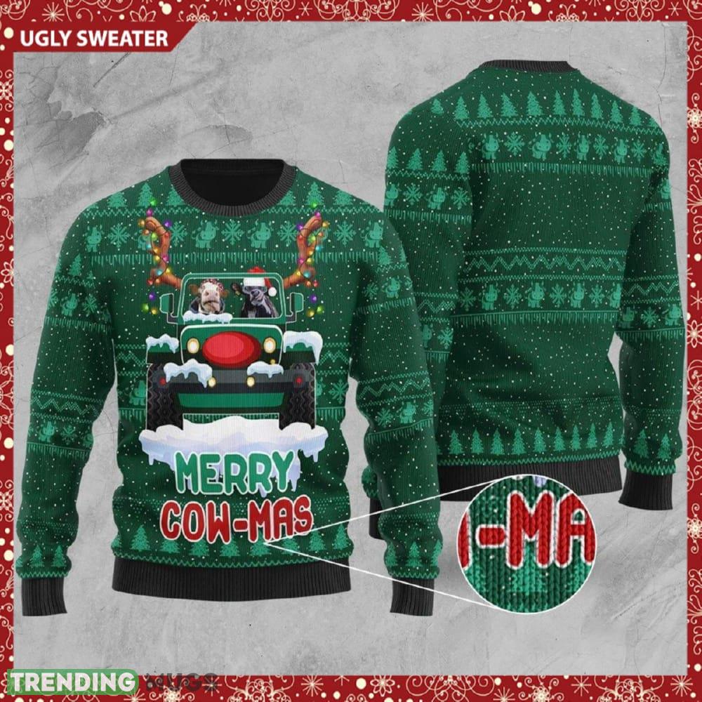 Merry Cow-Mas Christmas Skiing Knitted AOP Sweater For Thanksgiving - Merry Cow-Mas Christmas Skiing Knitted AOP Sweater For Thanksgiving Merry Cow-Mas Christmas Skiing Knitted AOP Sweater For Thanksgiving - Merry Cow-Mas Christmas Skiing Knitted AOP Sweater For Thanksgiving