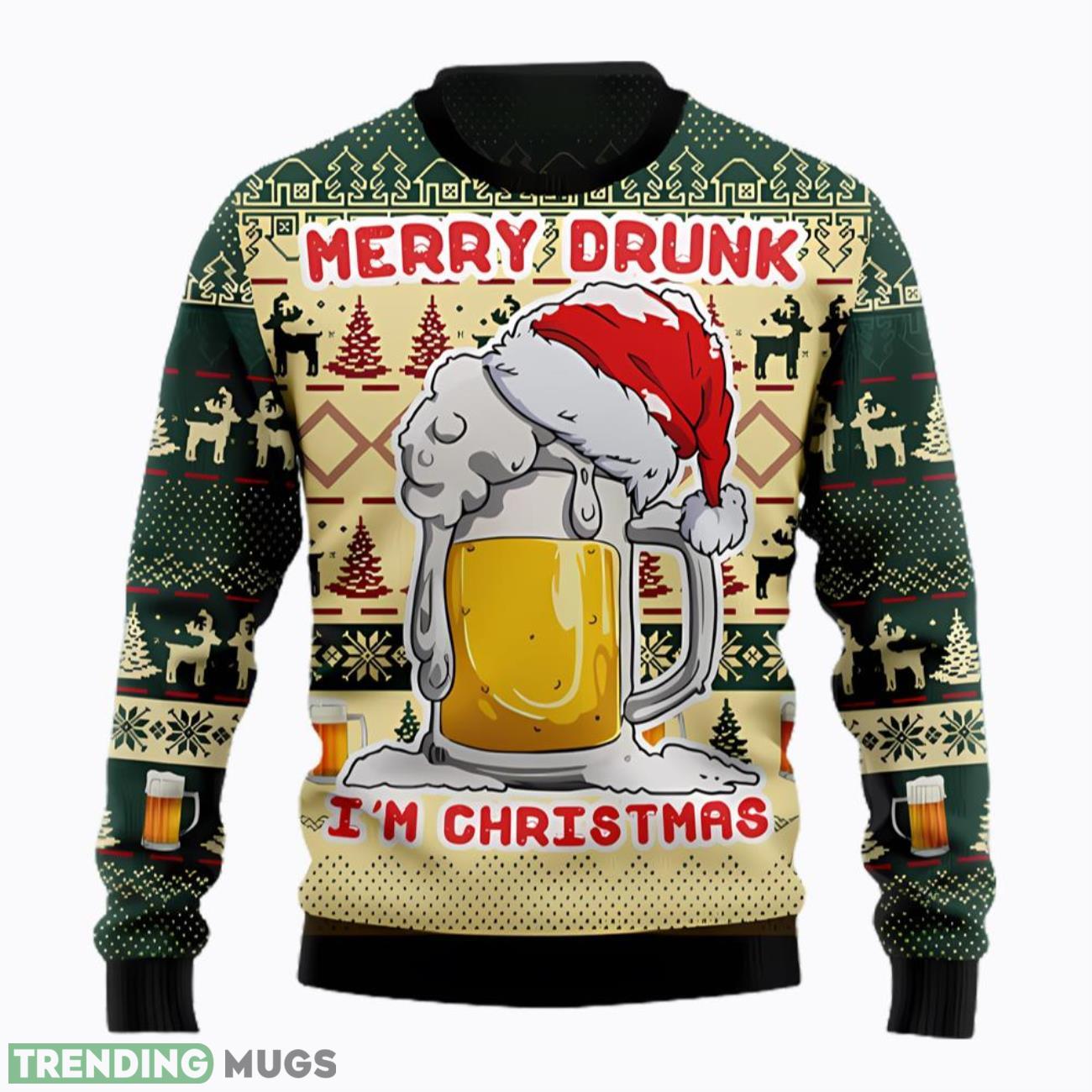 Merry Drunk In Christmas Beer Christmas Hat Ugly Christmas Sweater Product Photo 1 Merry Drunk In Christmas Beer Christmas Hat Ugly Christmas Sweater Product Photo 1