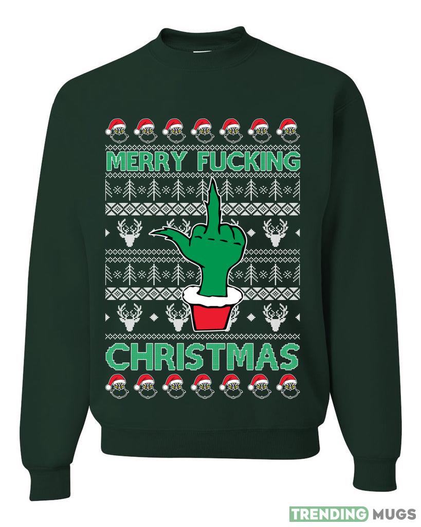 Merry Fucking Christmas Middle Finger Sweater Sweatshirt For Men And Women Gift Ugly Christmas Dark Shirt Merry Fucking Christmas Middle Finger Sweater Sweatshirt For Men And Women Gift Ugly Christmas Dark Shirt