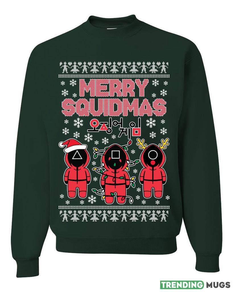 Merry Squidmas Sweater Sweatshirt For Men And Women Gift Ugly Christmas Dark Shirt Merry Squidmas Sweater Sweatshirt For Men And Women Gift Ugly Christmas Dark Shirt