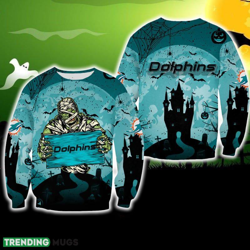 Miami Dolphins Halloween Mummy Icy Ugly Sweater For Men And Women Gift Christmas - Miami Dolphins Halloween Mummy Icy Ugly Sweater For Men And Women Gift Christmas Miami Dolphins Halloween Mummy Icy Ugly Sweater For Men And Women Gift Christmas - Miami Dolphins Halloween Mummy Icy Ugly Sweater For Men And Women Gift Christmas