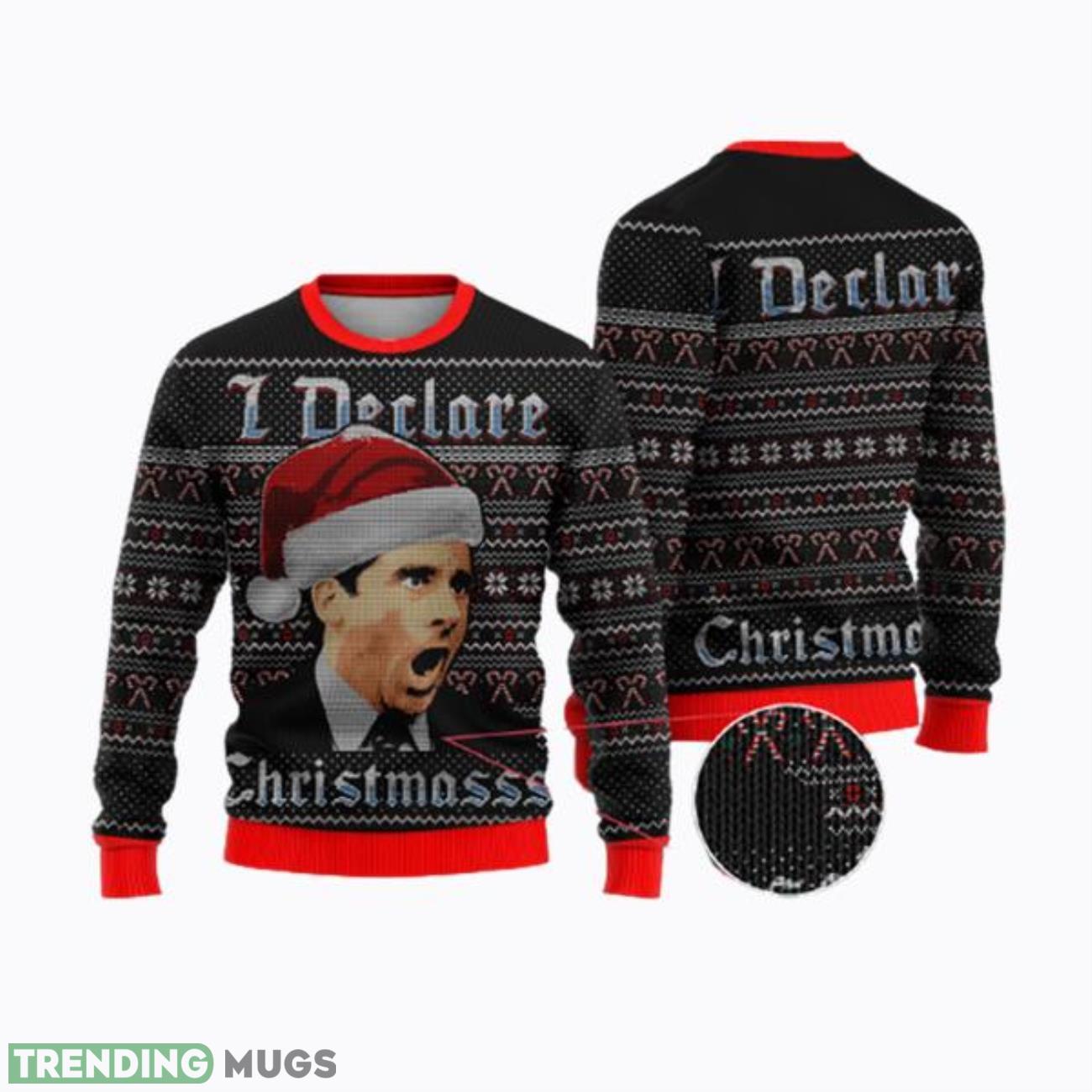 Michael Scott I Declare Christmasss The Office Knit Ugly Christmas Sweater Product Photo 1 Michael Scott I Declare Christmasss The Office Knit Ugly Christmas Sweater Product Photo 1