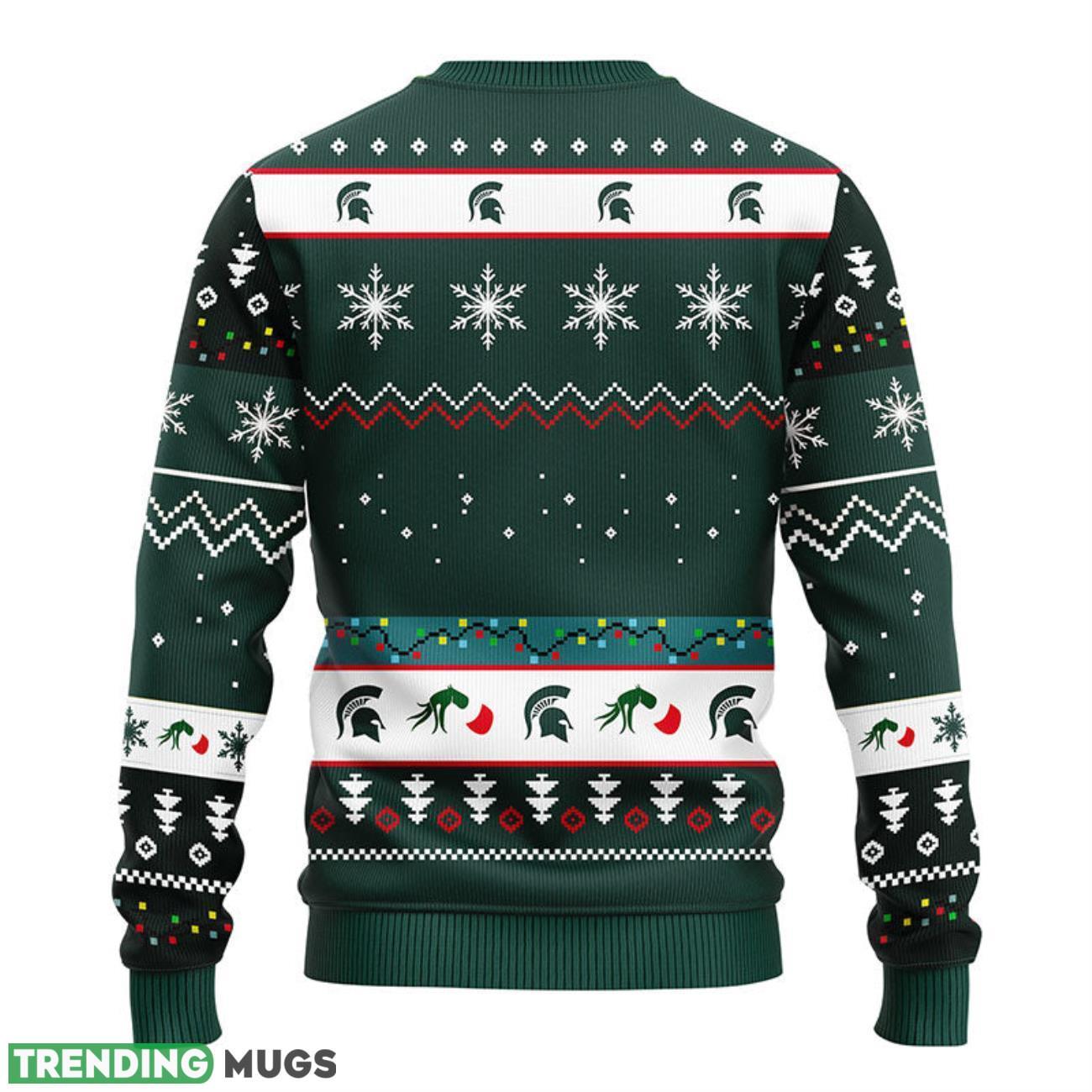 Michigan State Spartans 12 Grinch Xmas Day Christmas Ugly Sweater 3D Sweater Michigan State Spartans 12 Grinch Xmas Day Christmas Ugly Sweater 3D Sweater