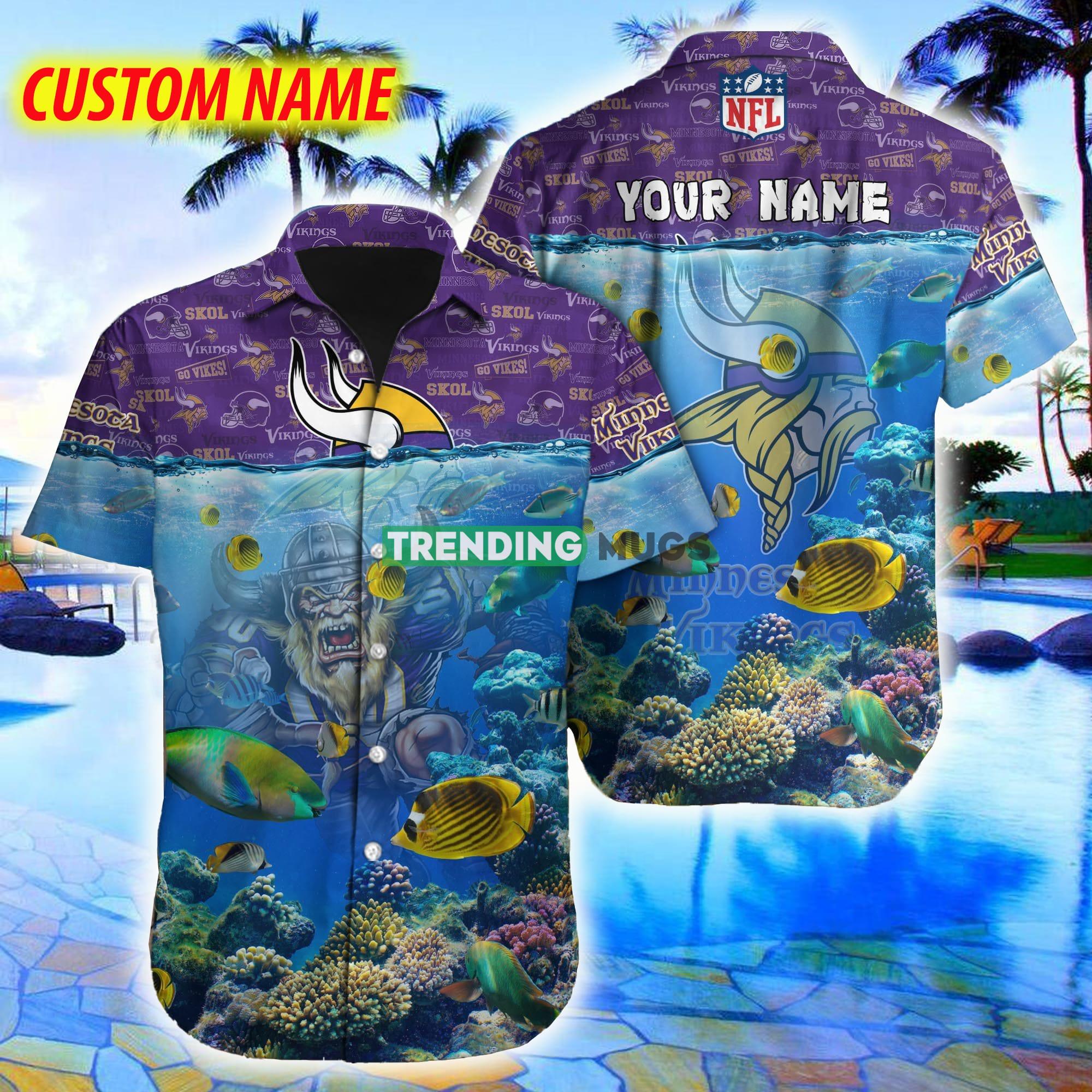 Minnesota Vikings NFL Ocean Beach Coral Fish 3D Hawaiian Shirt For Fans Gift Custom Name - Minnesota Vikings NFL Ocean Beach Coral Fish 3D Hawaiian Shirt For Fans Gift Custom Name Minnesota Vikings NFL Ocean Beach Coral Fish 3D Hawaiian Shirt For Fans Gift Custom Name - Minnesota Vikings NFL Ocean Beach Coral Fish 3D Hawaiian Shirt For Fans Gift Custom Name