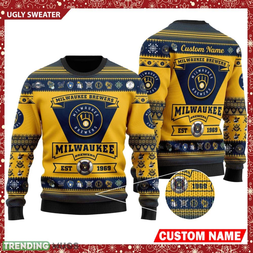 MLB Milwaukee Brewers Logo New Style Personalized Knitted 3D Sweater - MLB Milwaukee Brewers Logo New Style Personalized Knitted 3D Sweater MLB Milwaukee Brewers Logo New Style Personalized Knitted 3D Sweater - MLB Milwaukee Brewers Logo New Style Personalized Knitted 3D Sweater