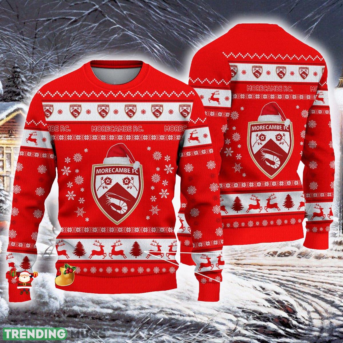 Morecambe F.C Efl Ugly Christmas 3D Sweater For Fans Gift Snow Flowers Christmas Tree Unisex - Morecambe F.C Efl Ugly Christmas 3D Sweater For Fans Gift Morecambe F.C Efl Ugly Christmas 3D Sweater For Fans Gift Snow Flowers Christmas Tree Unisex - Morecambe F.C Efl Ugly Christmas 3D Sweater For Fans Gift