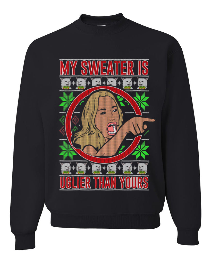 My Sweater Is Uglier Than Yours Woman Pointing Cat Meme Sweater Sweatshirt For Men And Women Gift Ugly Christmas - 031023-153328 My Sweater Is Uglier Than Yours Woman Pointing Cat Meme Sweater Sweatshirt For Men And Women Gift Ugly Christmas - 031023-153328