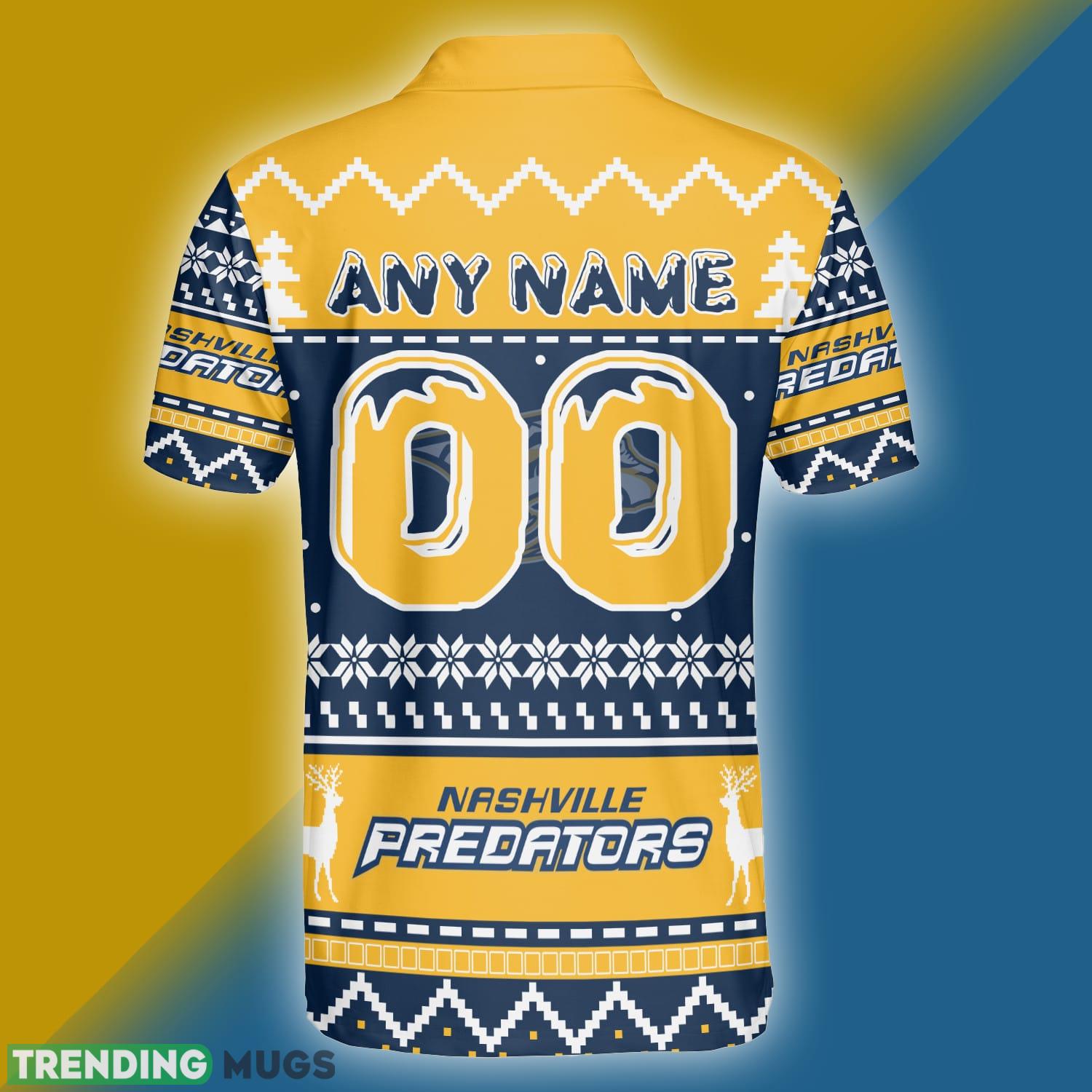 Nashville Predators Custom Numer And Name Ugly Xmas Polo Shirt For Men Women Polo Shirt Nashville Predators Custom Numer And Name Ugly Xmas Polo Shirt For Men Women Polo Shirt