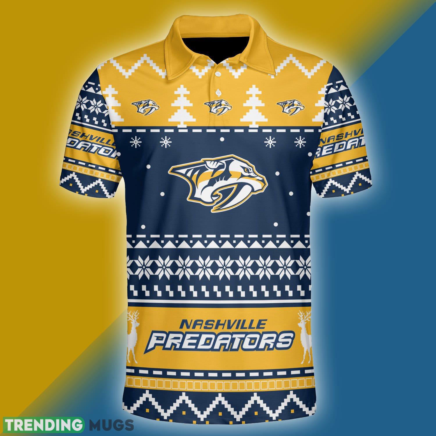 Nashville Predators Custom Numer And Name Ugly Xmas Polo Shirt For Men Women - Nashville Predators Custom Your Name & Number Ugly Christmas Polo Style_1 Nashville Predators Custom Numer And Name Ugly Xmas Polo Shirt For Men Women - Nashville Predators Custom Your Name & Number Ugly Christmas Polo Style_1