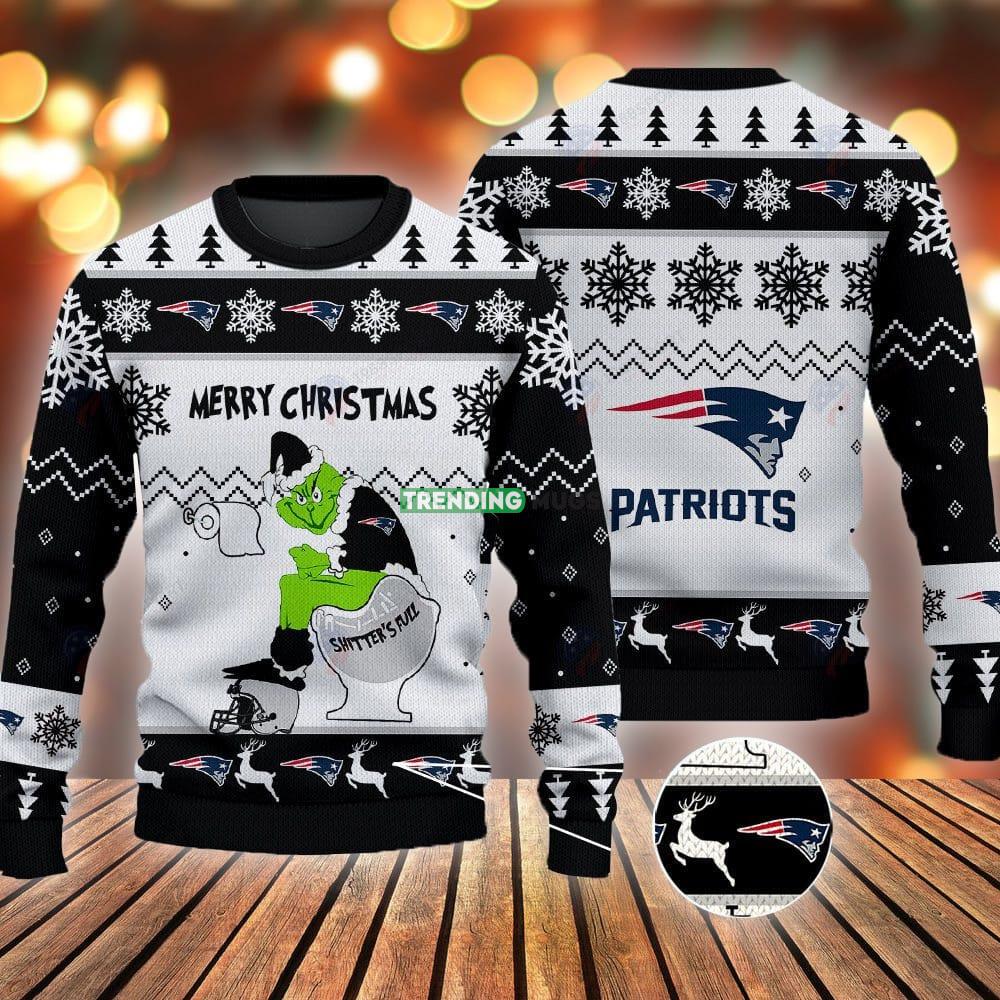 New England Patriots Grinch Shitter's Full NFL Black Ugly Christmas Sweater 3D Sweater New England Patriots Grinch Shitter's Full NFL Black Ugly Christmas Sweater - New England Patriots Grinch Shitter's Full NFL Black Ugly Christmas Sweater