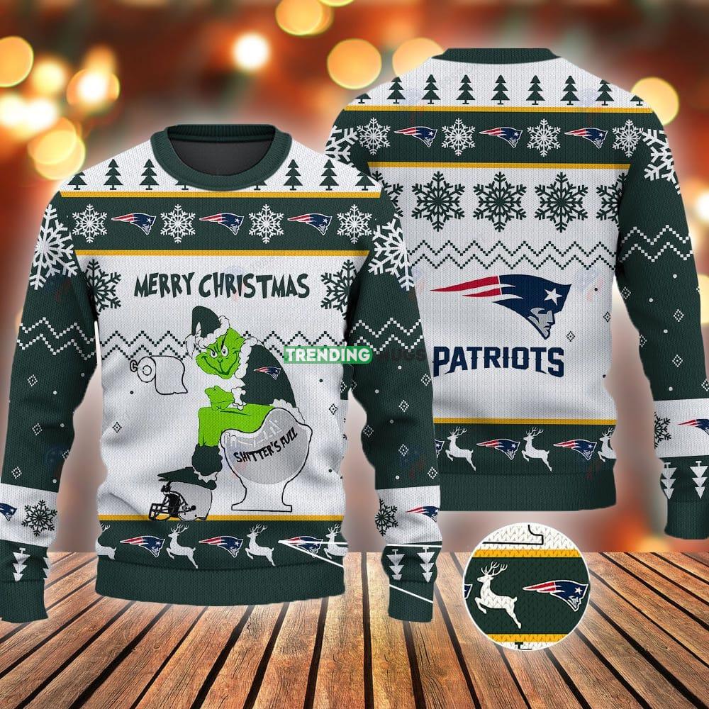 New England Patriots Grinch Shitter's Full NFL Green Ugly Christmas Sweater 3D Sweater New England Patriots Grinch Shitter's Full NFL Green Ugly Christmas Sweater - New England Patriots Grinch Shitter's Full NFL Green Ugly Christmas Sweater