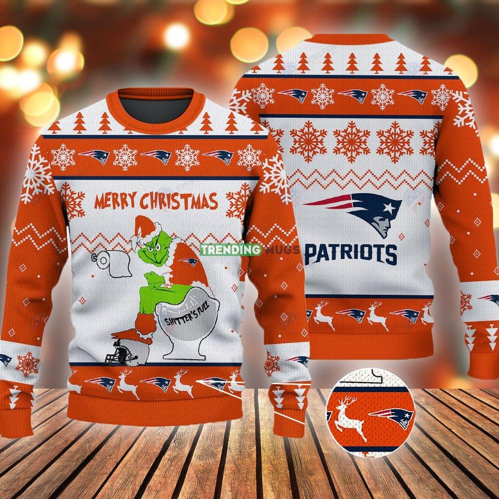 New England Patriots Grinch Shitter's Full NFL Orange Ugly Christmas Sweater 3D Sweater New England Patriots Grinch Shitter's Full NFL Orange Ugly Christmas Sweater - New England Patriots Grinch Shitter's Full NFL Orange Ugly Christmas Sweater