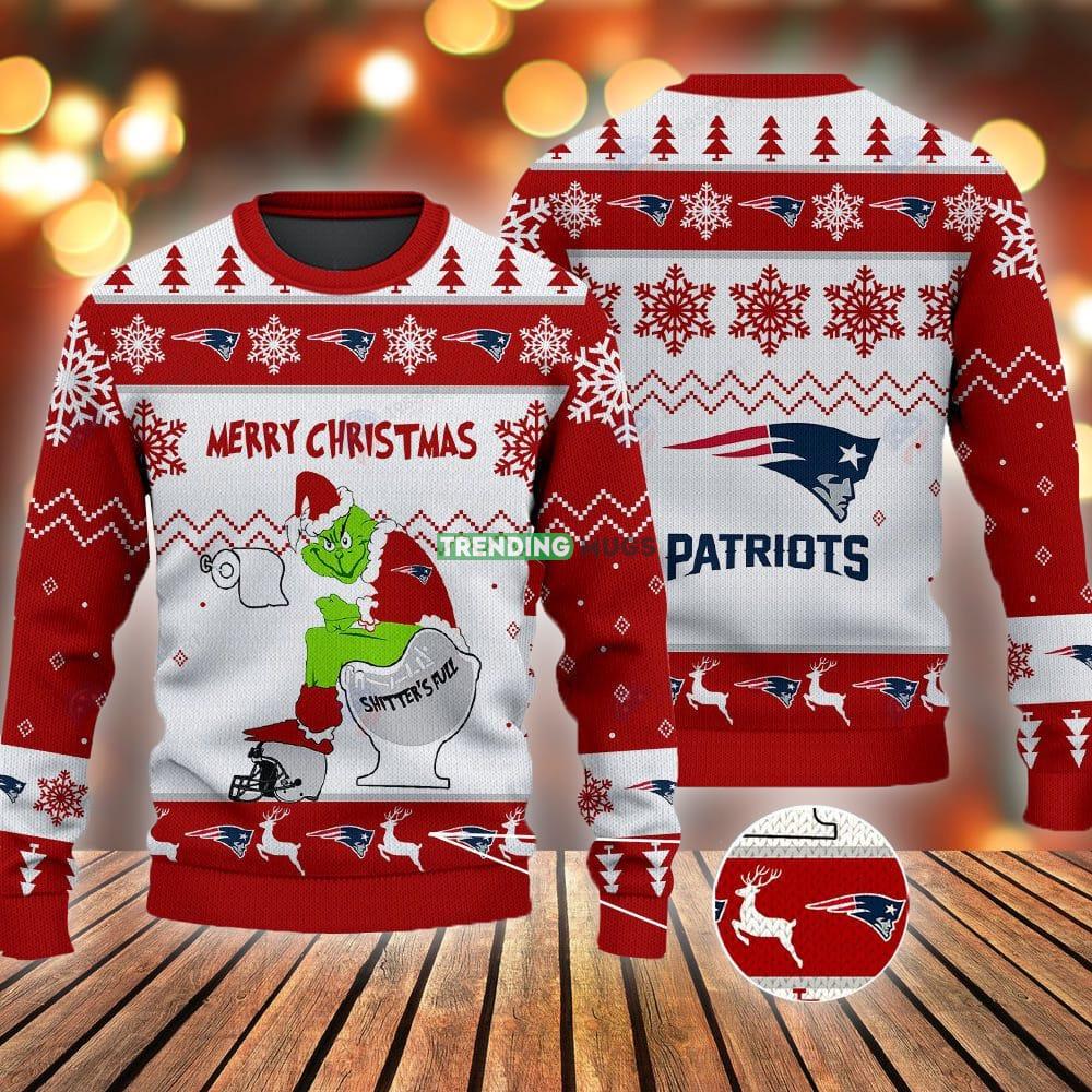 New England Patriots Grinch Shitter's Full NFL Red Ugly Christmas Sweater 3D Sweater New England Patriots Grinch Shitter's Full NFL Red Ugly Christmas Sweater - New England Patriots Grinch Shitter's Full NFL Red Ugly Christmas Sweater