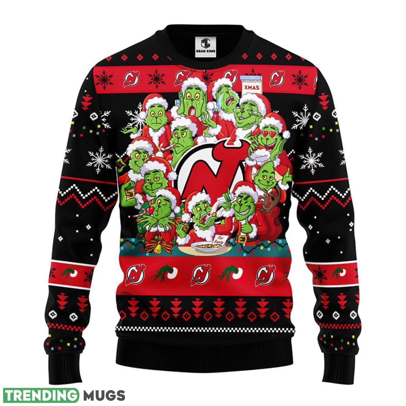 New Jersey Devils 12 Grinch Xmas Day Christmas Ugly Sweater Product Photo 1 New Jersey Devils 12 Grinch Xmas Day Christmas Ugly Sweater Product Photo 1
