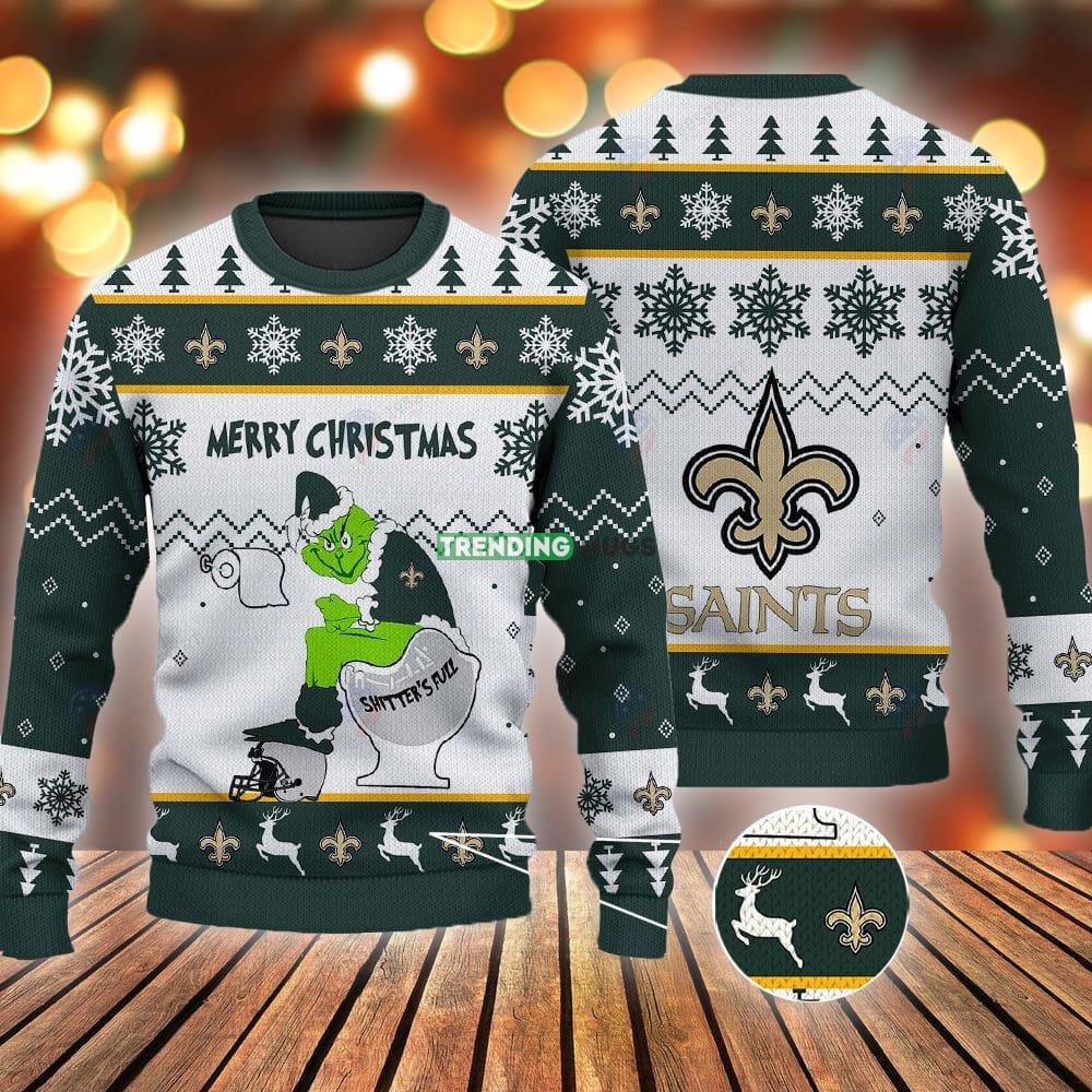 New Orleans Saints Grinch Shitter's Full NFL Green Ugly Christmas Sweater 3D Sweater New Orleans Saints Grinch Shitter's Full NFL Green Ugly Christmas Sweater - New Orleans Saints Grinch Shitter's Full NFL Green Ugly Christmas Sweater