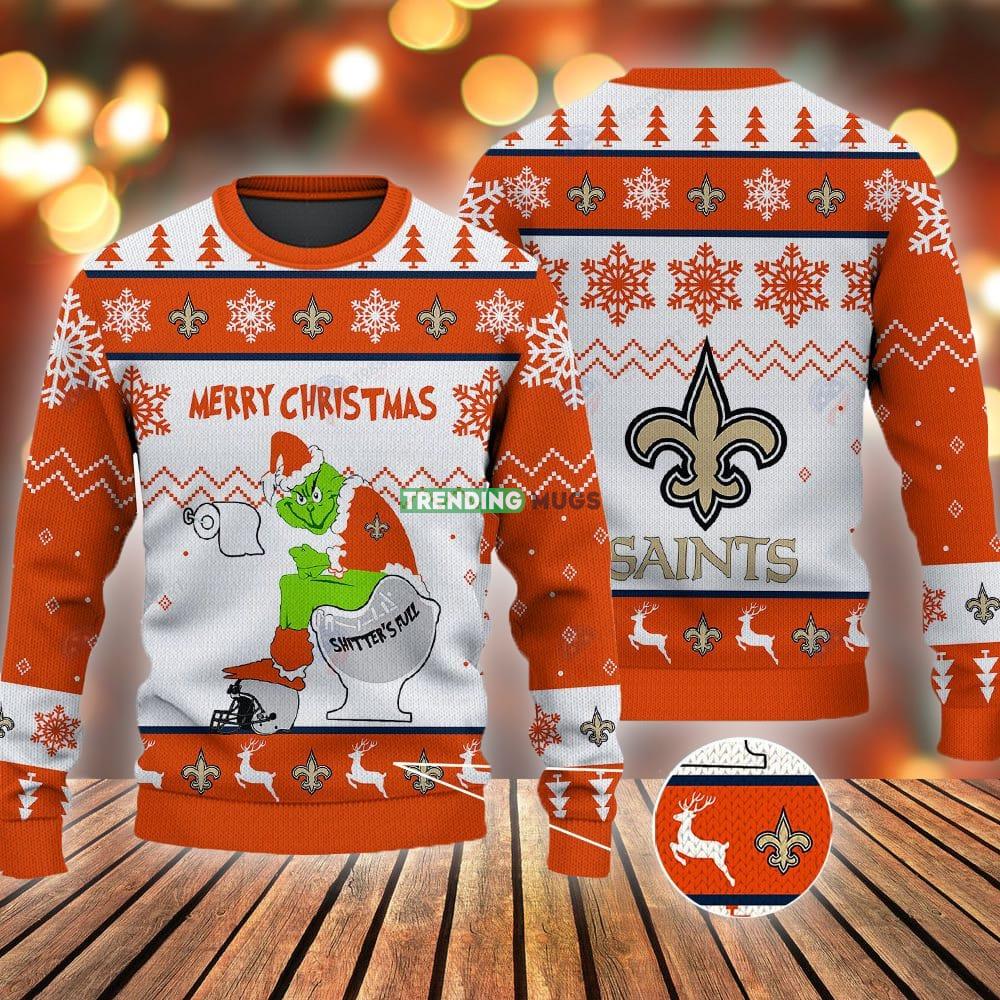 New Orleans Saints Grinch Shitter's Full NFL Orange Ugly Christmas Sweater 3D Sweater New Orleans Saints Grinch Shitter's Full NFL Orange Ugly Christmas Sweater - New Orleans Saints Grinch Shitter's Full NFL Orange Ugly Christmas Sweater