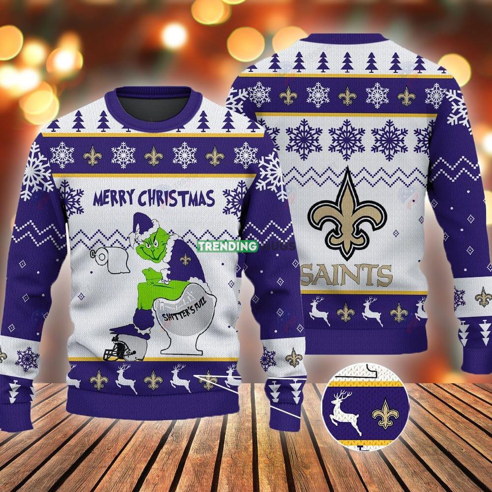 New Orleans Saints Grinch Shitter's Full NFL Purple Ugly Christmas Sweater 3D Sweater New Orleans Saints Grinch Shitter's Full NFL Purple Ugly Christmas Sweater - New Orleans Saints Grinch Shitter's Full NFL Purple Ugly Christmas Sweater
