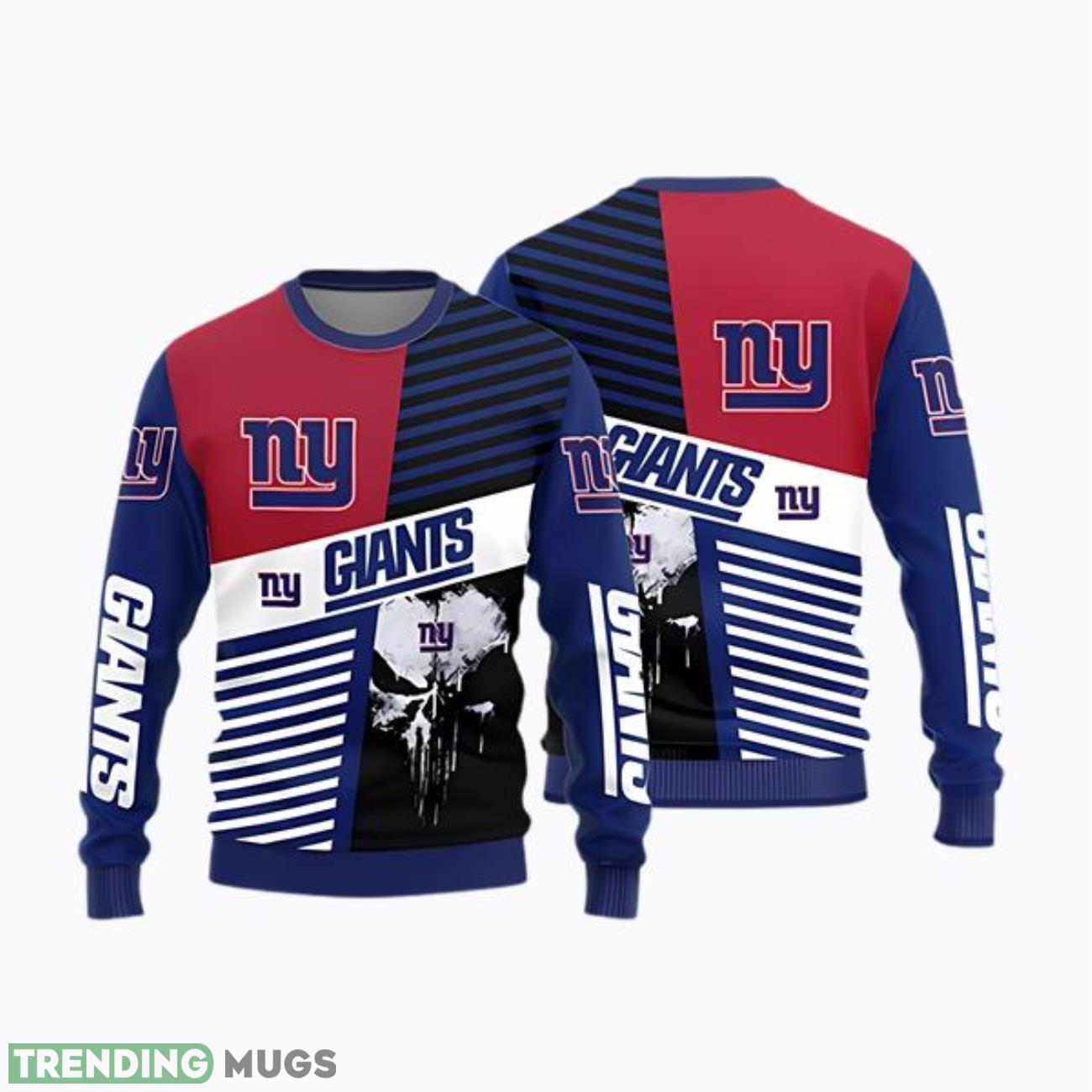 New York Giants Skull Pattern Ugly Christmas Sweater Product Photo 1 New York Giants Skull Pattern Ugly Christmas Sweater Product Photo 1