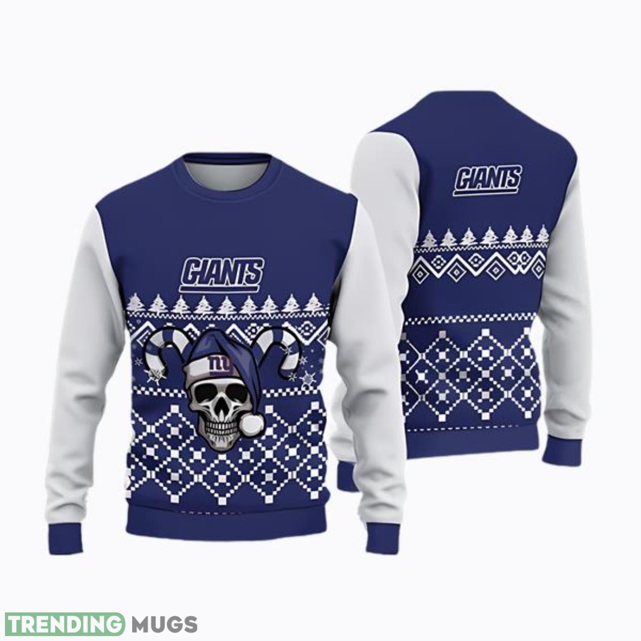 New York Giants Ugly Christmas Skull Xmas Sweater Product Photo 1 New York Giants Ugly Christmas Skull Xmas Sweater Product Photo 1