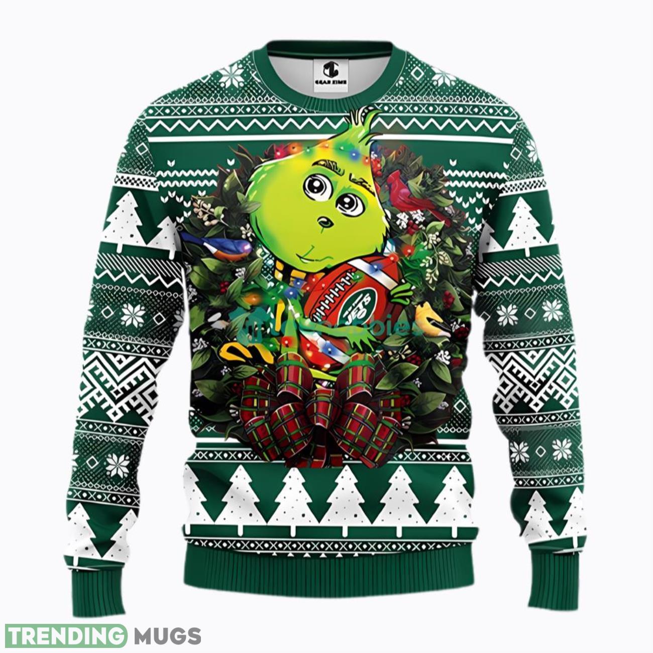 New York Jets Grinch Hug Christmas AOP Sweater Product Photo 1 New York Jets Grinch Hug Christmas AOP Sweater Product Photo 1