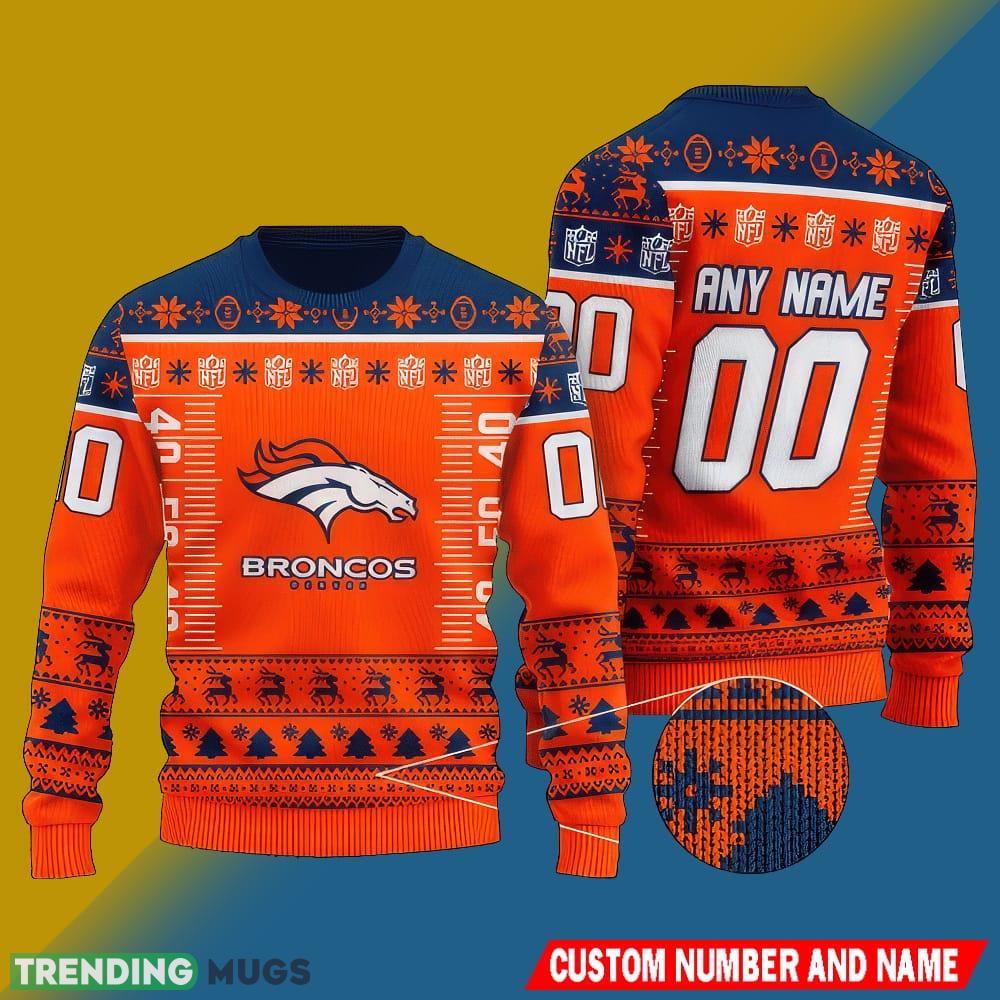 NFL Denver Broncos Christmas Outwear 3D Ugly Sweater Custom Number And Name - NFL Denver Broncos Christmas Outwear 3D Ugly Sweater Custom Number And Name NFL Denver Broncos Christmas Outwear 3D Ugly Sweater Custom Number And Name - NFL Denver Broncos Christmas Outwear 3D Ugly Sweater Custom Number And Name
