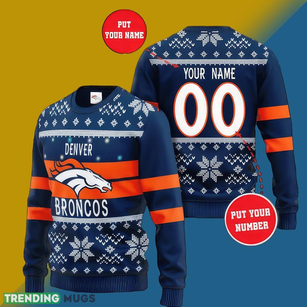 NFL Denver Broncos Christmas Retailer 3D Knitted Sweater Custom Number And Name - NFL Denver Broncos Christmas Retailer 3D Knitted Sweater Custom Number And Name NFL Denver Broncos Christmas Retailer 3D Knitted Sweater Custom Number And Name - NFL Denver Broncos Christmas Retailer 3D Knitted Sweater Custom Number And Name