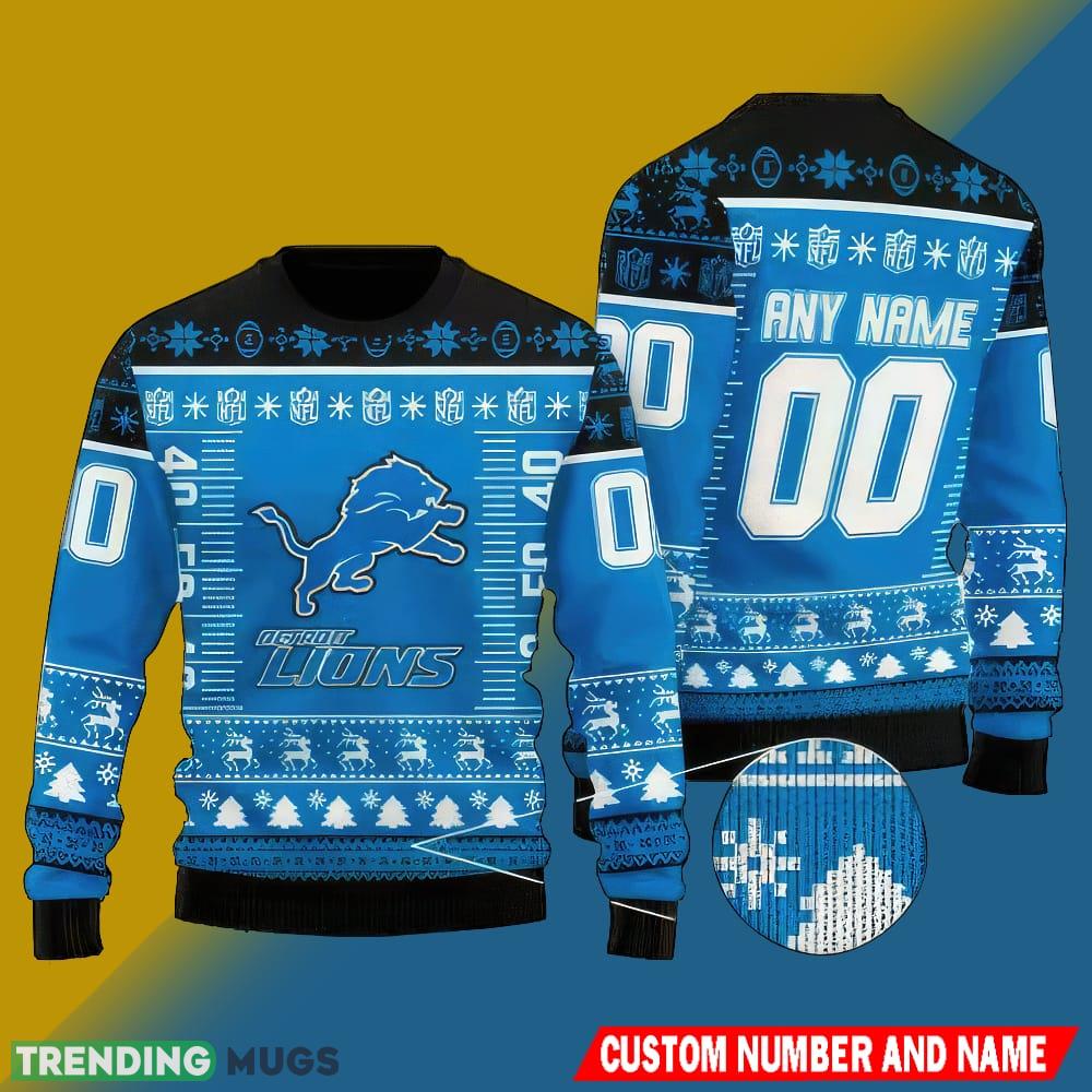 NFL Detroit Lions Christmas Fireplace 3D Knitted Sweater Custom Number And Name - NFL Detroit Lions Christmas Fireplace 3D Knitted Sweater Custom Number And Name NFL Detroit Lions Christmas Fireplace 3D Knitted Sweater Custom Number And Name - NFL Detroit Lions Christmas Fireplace 3D Knitted Sweater Custom Number And Name