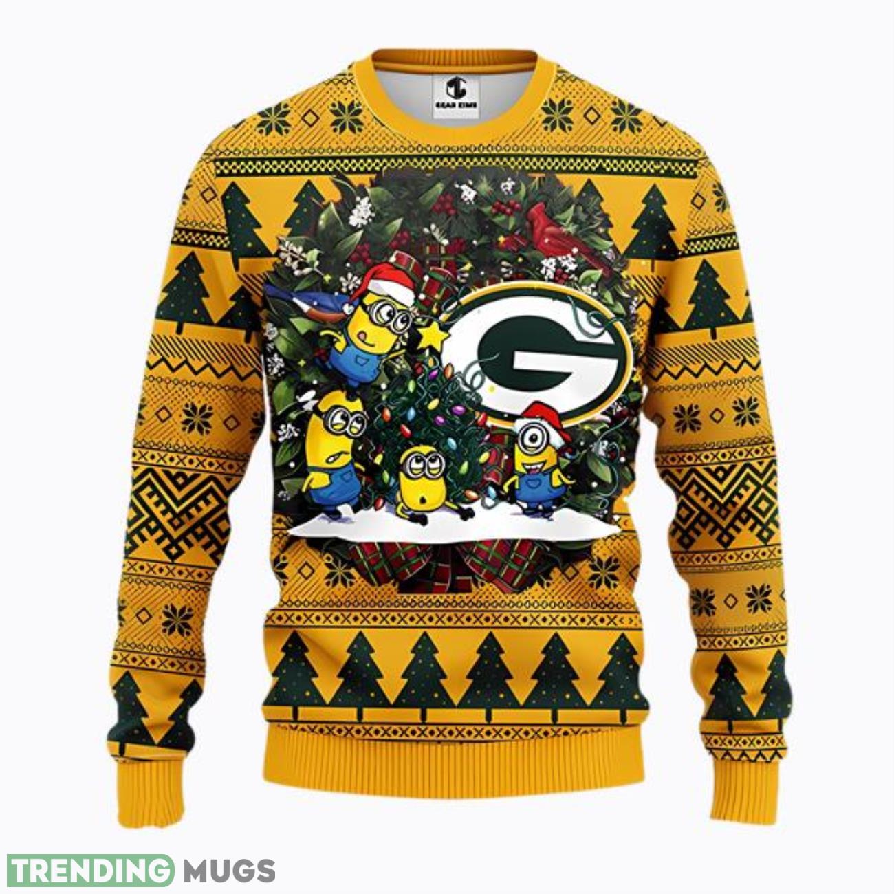NFL Green Bay Packers Funny Minion Ugly Christmas Sweater Product Photo 1 NFL Green Bay Packers Funny Minion Ugly Christmas Sweater Product Photo 1