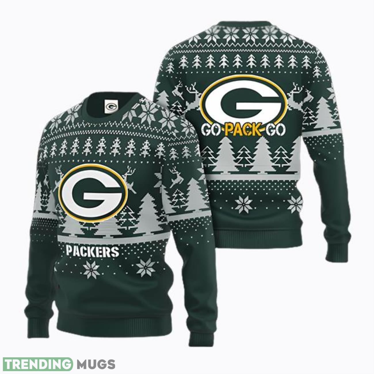 NFL Green Bay Packers Go Pack Go 3D Ugly Christmas Sweater Product Photo 1 NFL Green Bay Packers Go Pack Go 3D Ugly Christmas Sweater Product Photo 1