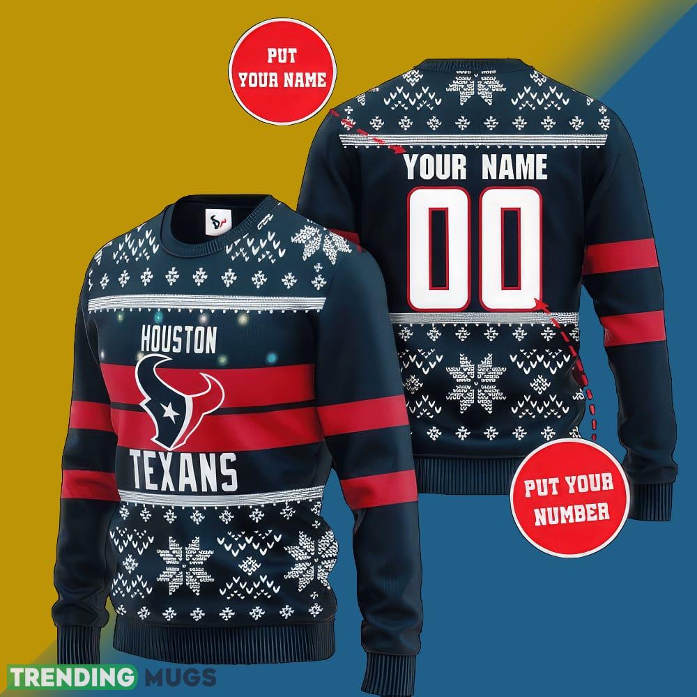 NFL Houston Texans Christmas Bells 3D Knitted Sweater Custom Number And Name - NFL Houston Texans Christmas Bells 3D Knitted Sweater Custom Number And Name NFL Houston Texans Christmas Bells 3D Knitted Sweater Custom Number And Name - NFL Houston Texans Christmas Bells 3D Knitted Sweater Custom Number And Name
