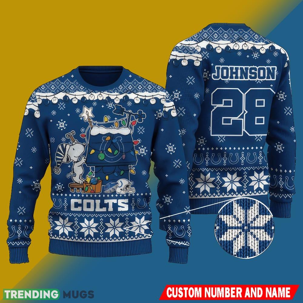 NFL Indianapolis Colts Christmas Frost All Over Print Knitted Sweater Custom Number And Name - NFL Indianapolis Colts Christmas Frost All Over Print Knitted Sweater Custom Number And Name NFL Indianapolis Colts Christmas Frost All Over Print Knitted Sweater Custom Number And Name - NFL Indianapolis Colts Christmas Frost All Over Print Knitted Sweater Custom Number And Name