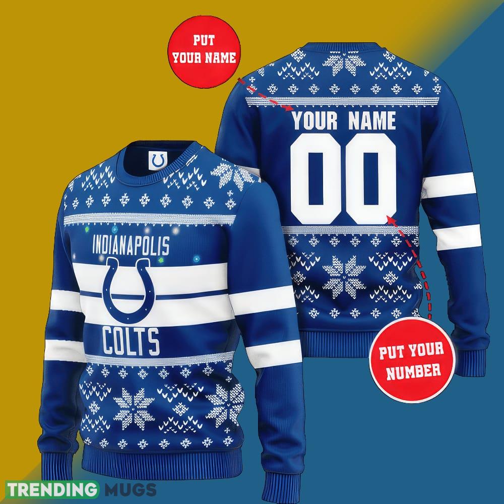 NFL Indianapolis Colts Christmas Wassail AOP Knitted Sweater Custom Number And Name - NFL Indianapolis Colts Christmas Wassail AOP Knitted Sweater Custom Number And Name NFL Indianapolis Colts Christmas Wassail AOP Knitted Sweater Custom Number And Name - NFL Indianapolis Colts Christmas Wassail AOP Knitted Sweater Custom Number And Name