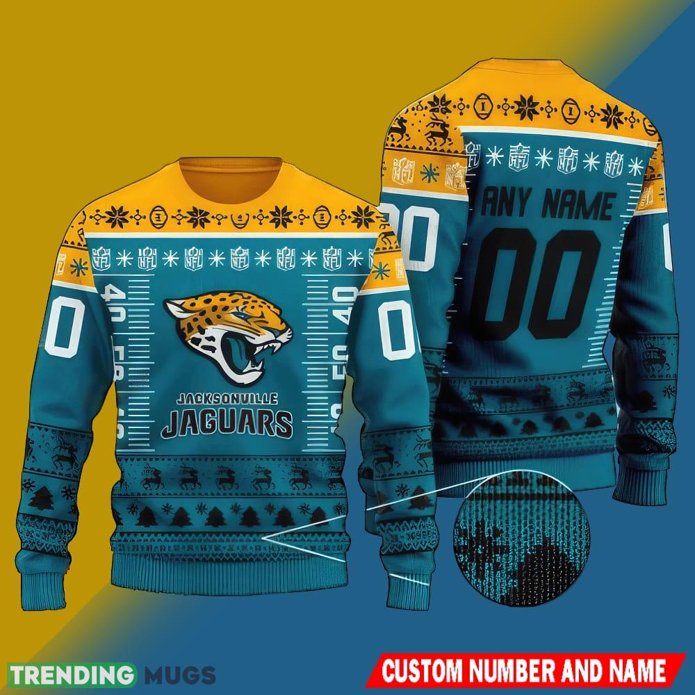 NFL Jacksonville Jaguars Christmas Skiing AOP Knitted Sweater Custom Number And Name - NFL Jacksonville Jaguars Christmas Skiing AOP Knitted Sweater Custom Number And Name NFL Jacksonville Jaguars Christmas Skiing AOP Knitted Sweater Custom Number And Name - NFL Jacksonville Jaguars Christmas Skiing AOP Knitted Sweater Custom Number And Name