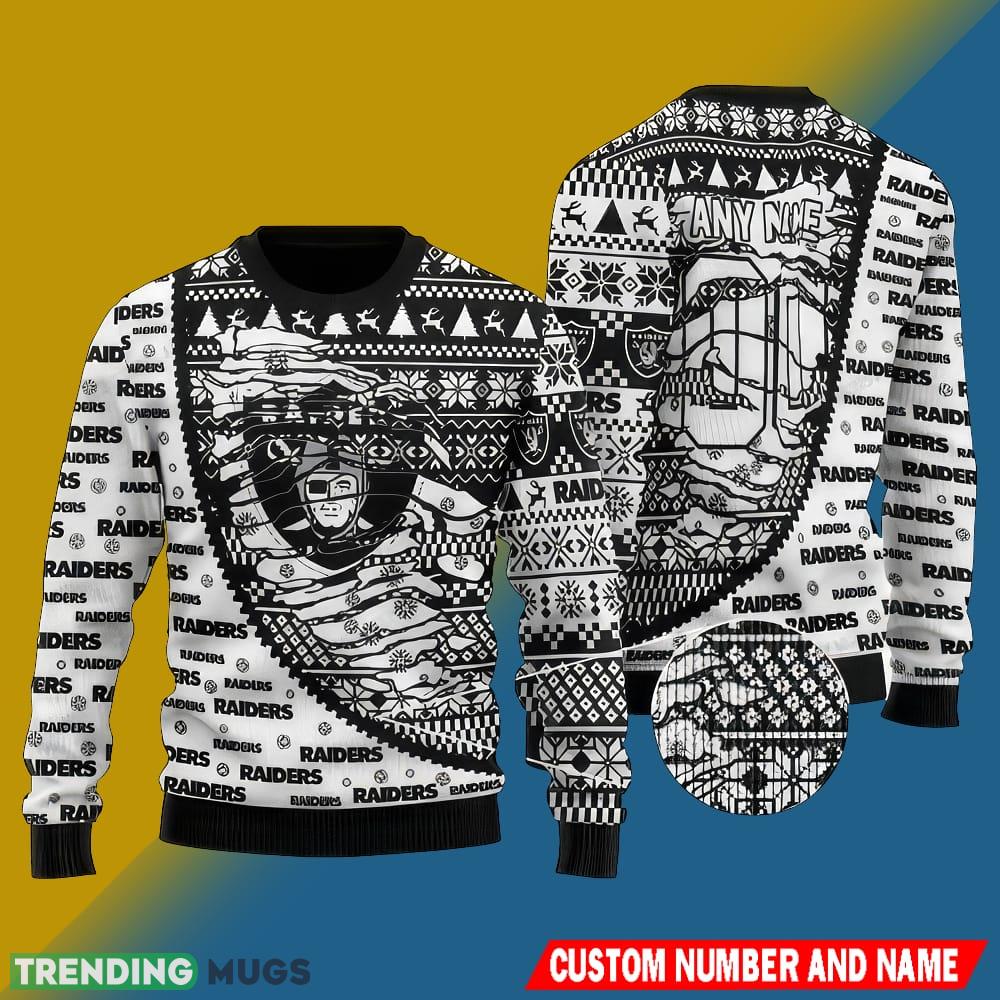 NFL Las Vegas Raiders Christmas Thermos 3D Ugly Sweater Custom Number And Name - NFL Las Vegas Raiders Christmas Thermos 3D Ugly Sweater Custom Number And Name NFL Las Vegas Raiders Christmas Thermos 3D Ugly Sweater Custom Number And Name - NFL Las Vegas Raiders Christmas Thermos 3D Ugly Sweater Custom Number And Name