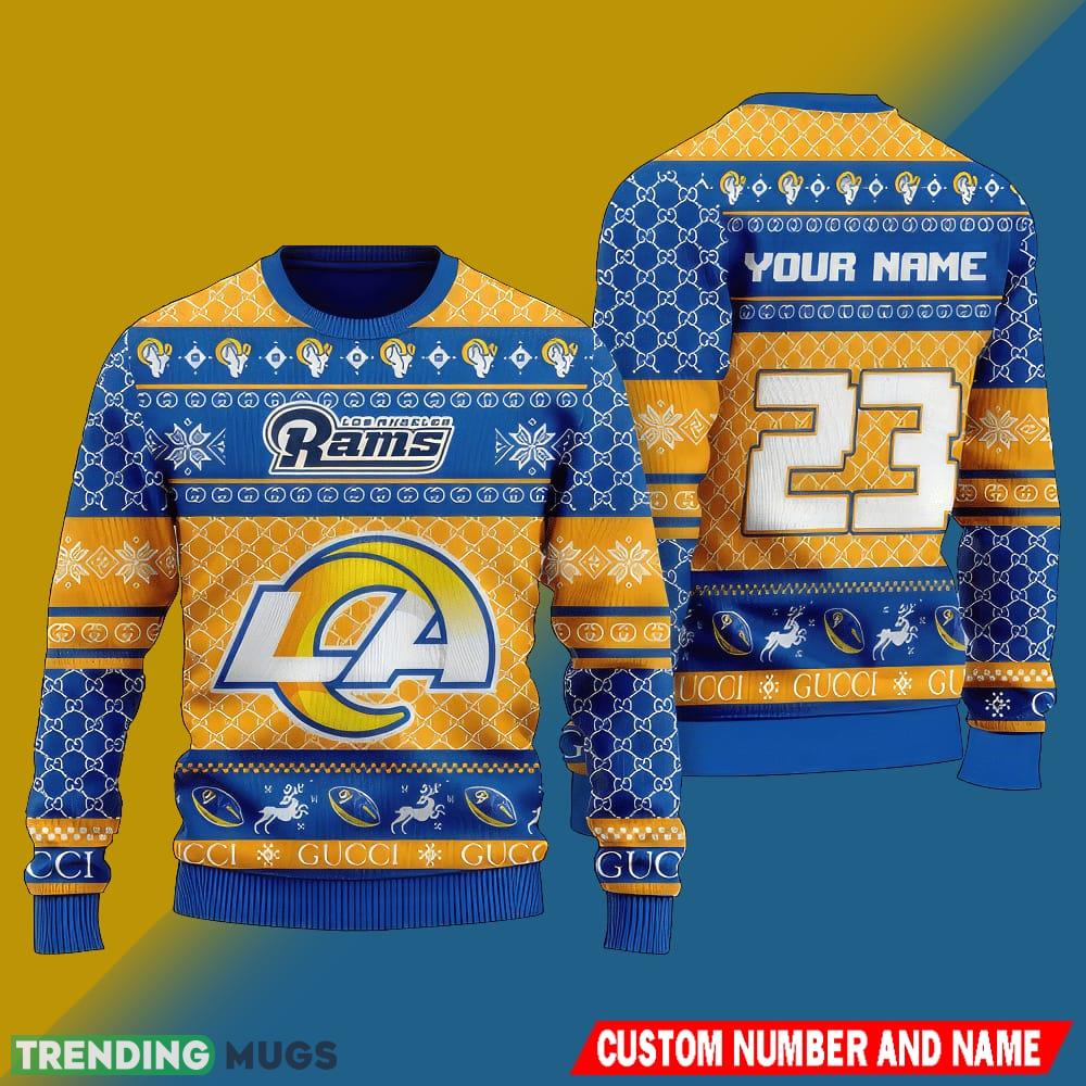 NFL Los Angeles Rams Christmas Myrrh AOP Knitted Sweater Custom Number And Name - NFL Los Angeles Rams Christmas Myrrh AOP Knitted Sweater Custom Number And Name NFL Los Angeles Rams Christmas Myrrh AOP Knitted Sweater Custom Number And Name - NFL Los Angeles Rams Christmas Myrrh AOP Knitted Sweater Custom Number And Name