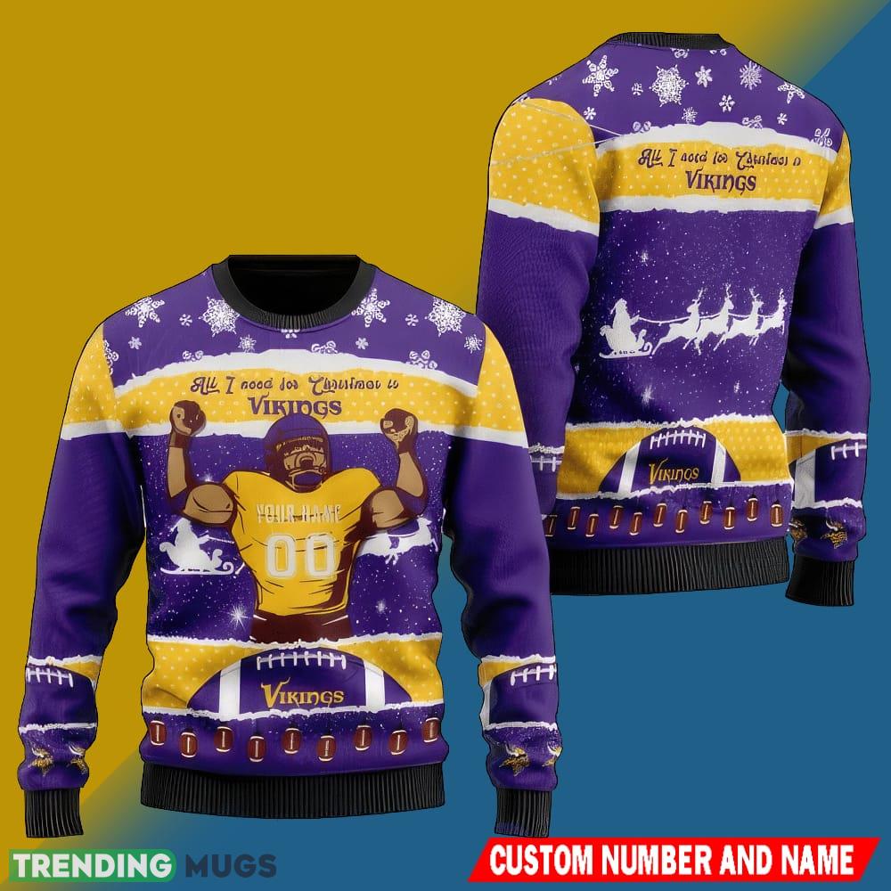 NFL Minnesota Vikings Christmas Design AOP Knitted Sweater Custom Number And Name - NFL Minnesota Vikings Christmas Design AOP Knitted Sweater Custom Number And Name NFL Minnesota Vikings Christmas Design AOP Knitted Sweater Custom Number And Name - NFL Minnesota Vikings Christmas Design AOP Knitted Sweater Custom Number And Name