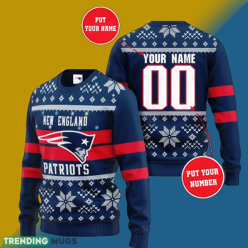 NFL New England Patriots Christmas Gift 3D Ugly Sweater Custom Number And Name - NFL New England Patriots Christmas Gift 3D Ugly Sweater Custom Number And Name NFL New England Patriots Christmas Gift 3D Ugly Sweater Custom Number And Name - NFL New England Patriots Christmas Gift 3D Ugly Sweater Custom Number And Name