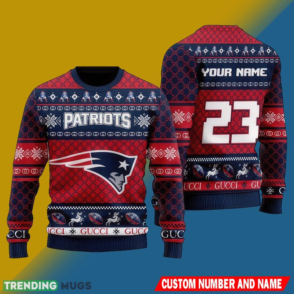 NFL New England Patriots Christmas Trend 3D Ugly Sweater Custom Number And Name - NFL New England Patriots Christmas Trend 3D Ugly Sweater Custom Number And Name NFL New England Patriots Christmas Trend 3D Ugly Sweater Custom Number And Name - NFL New England Patriots Christmas Trend 3D Ugly Sweater Custom Number And Name