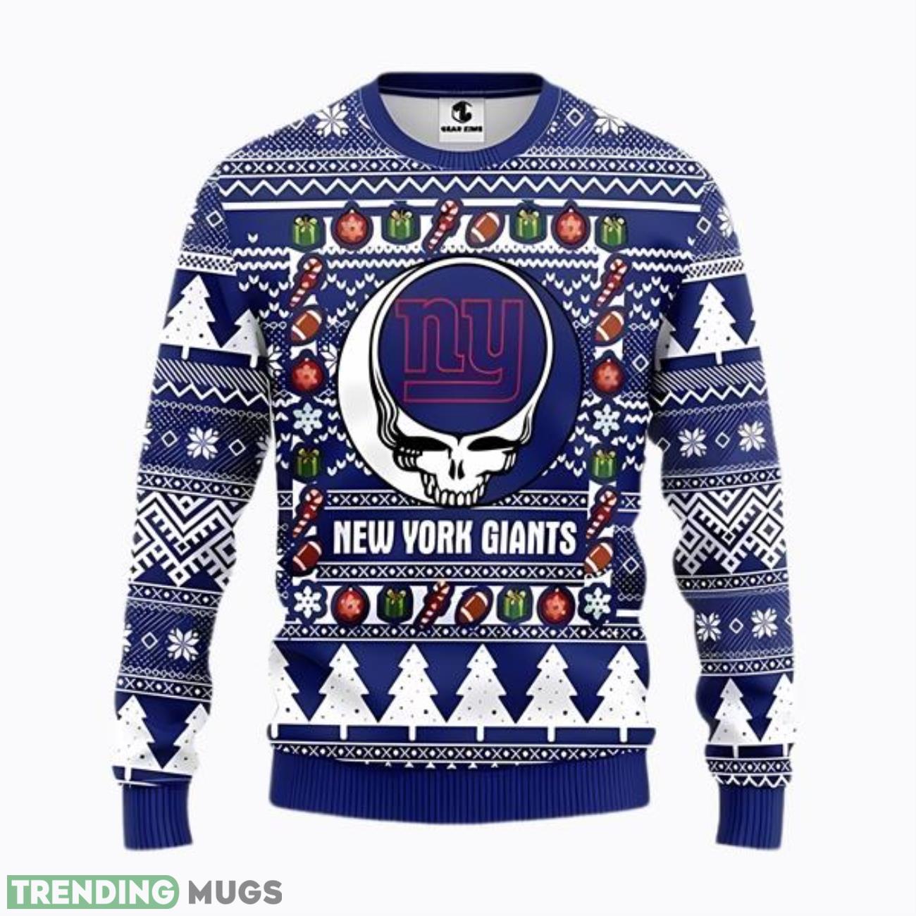 NFL New York Giants Grateful Dead New York Giants Knitting Pattern Ugly Christmas Sweater Product Photo 1 NFL New York Giants Grateful Dead New York Giants Knitting Pattern Ugly Christmas Sweater Product Photo 1