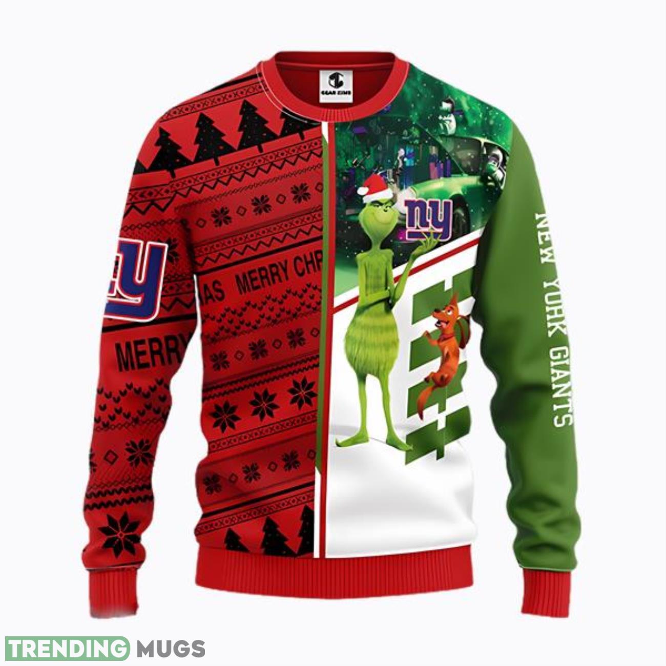 NFL New York Giants Grinch And Scooby-Doo Ugly Christmas Sweater Product Photo 1 NFL New York Giants Grinch And Scooby-Doo Ugly Christmas Sweater Product Photo 1