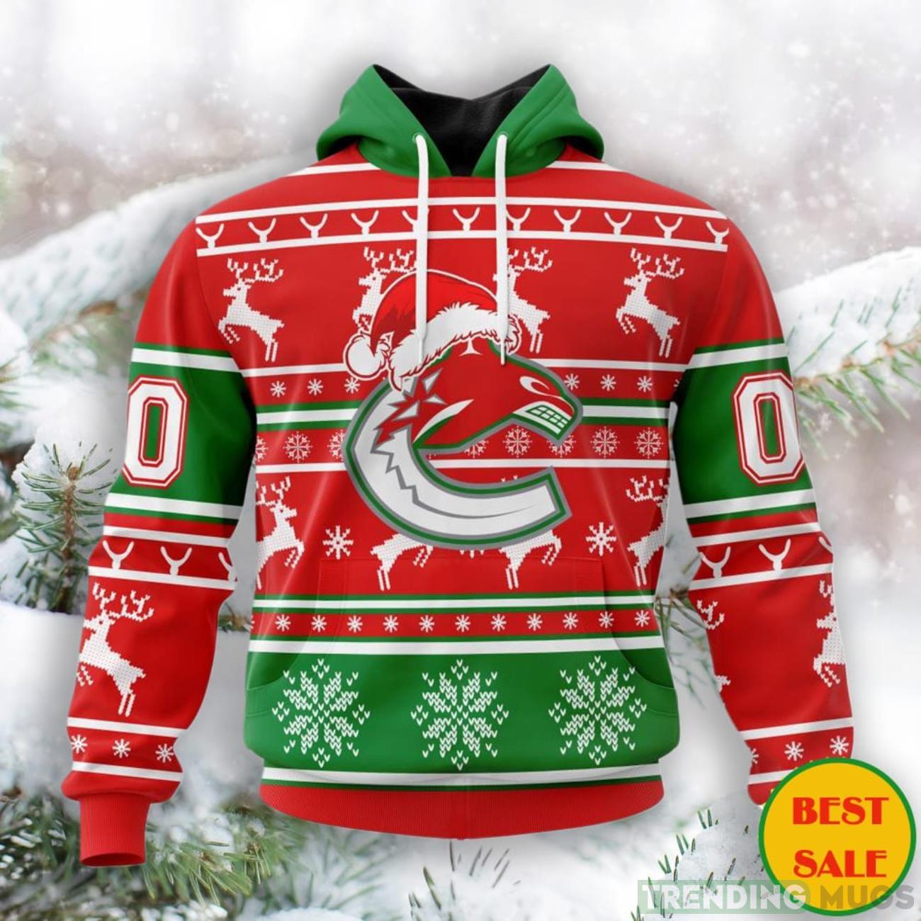 NHL Vancouver Canucks Christmas Is Coming Santa Claus 3D Hoodie Custom Name And Number Product Photo 1 NHL Vancouver Canucks Christmas Is Coming Santa Claus 3D Hoodie Custom Name And Number Product Photo 1