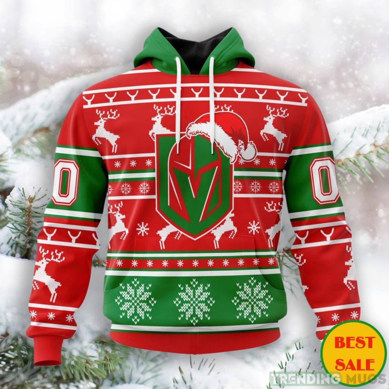 NHL Vegas Golden Knights Christmas Is Coming Santa Claus 3D Hoodie Custom Name And Number Product Photo 1 NHL Vegas Golden Knights Christmas Is Coming Santa Claus 3D Hoodie Custom Name And Number Product Photo 1