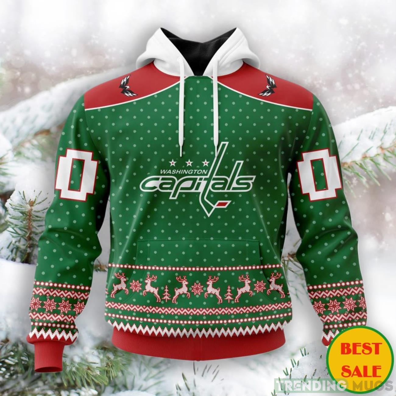 NHL Washington Capitals 3D Christmas Hoodie Custom Name And Number Special Gift For Fans Product Photo 1 NHL Washington Capitals 3D Christmas Hoodie Custom Name And Number Special Gift For Fans Product Photo 1