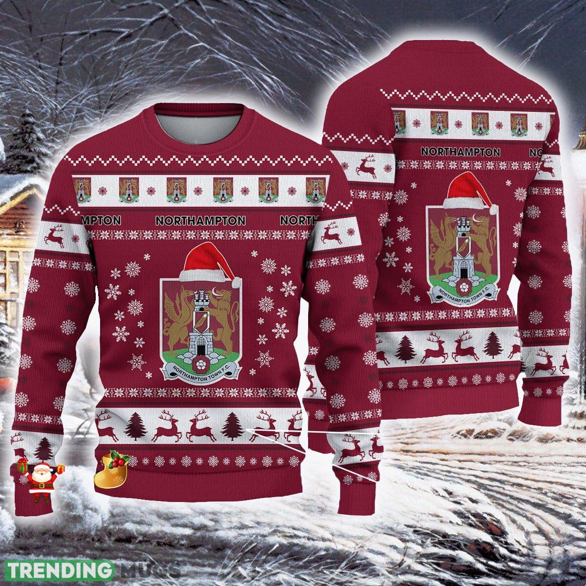 Northampton Town F.C Efl Ugly Christmas 3D Sweater For Fans Gift Snow Flowers Christmas Tree Unisex - Northampton Town F.C Efl Ugly Christmas 3D Sweater For Fans Gift Northampton Town F.C Efl Ugly Christmas 3D Sweater For Fans Gift Snow Flowers Christmas Tree Unisex - Northampton Town F.C Efl Ugly Christmas 3D Sweater For Fans Gift