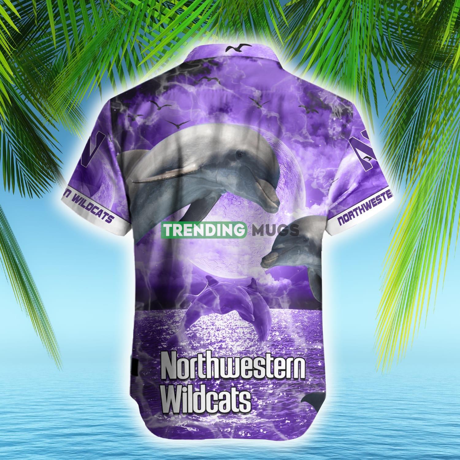 Northwestern Wildcats NCAA Hawaiian Shirt Dolphin Funny AOP Gift For Fans Custom Name Hawaiian Shirt Northwestern Wildcats NCAA Hawaiian Shirt Dolphin Funny AOP Gift For Fans Custom Name Hawaiian Shirt