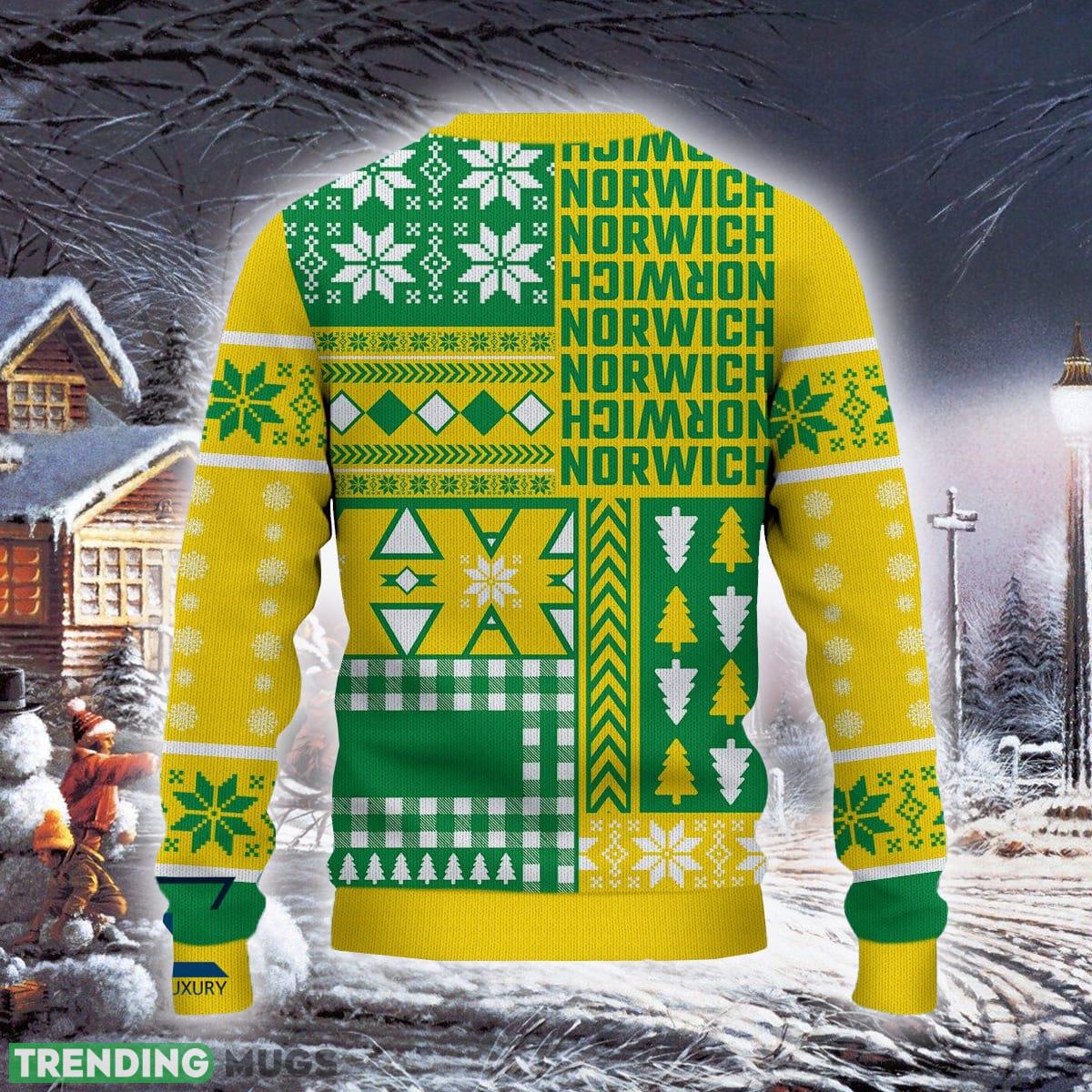 Norwich City Party Efl Logo Team Ugly Christmas Sweater For Fans Gift Unisex Sweatshirt 3D Sweater Norwich City Party Efl Logo Team Ugly Christmas Sweater For Fans Gift Unisex Sweatshirt 3D Sweater
