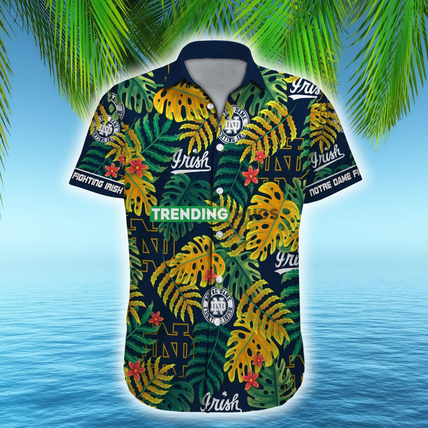 Notre Dame Fighting Irish NCAA Hawaiian Shirt Custom Name Leaf Colors For Men And Women Hawaiian Shirt Notre Dame Fighting Irish NCAA Hawaiian Shirt Custom Name Leaf Colors For Men And Women Hawaiian Shirt