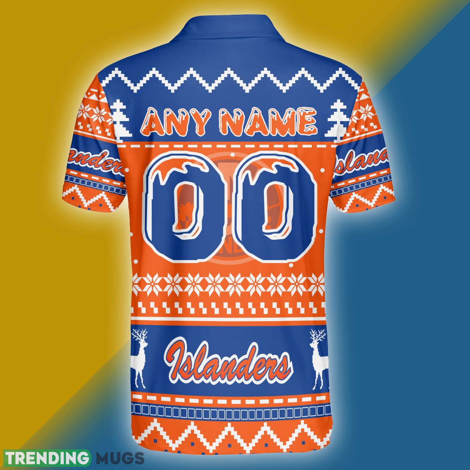 NY Islanders Custom Numer And Name Ugly Xmas Polo Shirt For Men Women Polo Shirt NY Islanders Custom Numer And Name Ugly Xmas Polo Shirt For Men Women Polo Shirt